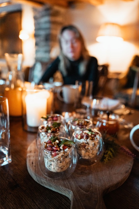 Fresh food prepared by a local chef with local and fresh ingredients.